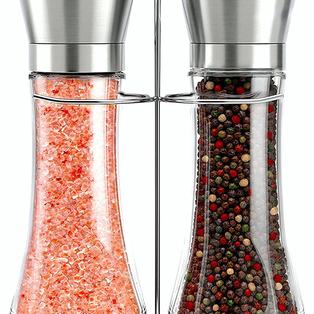 Modern Stainless Steel Salt and Pepper Grinder Set