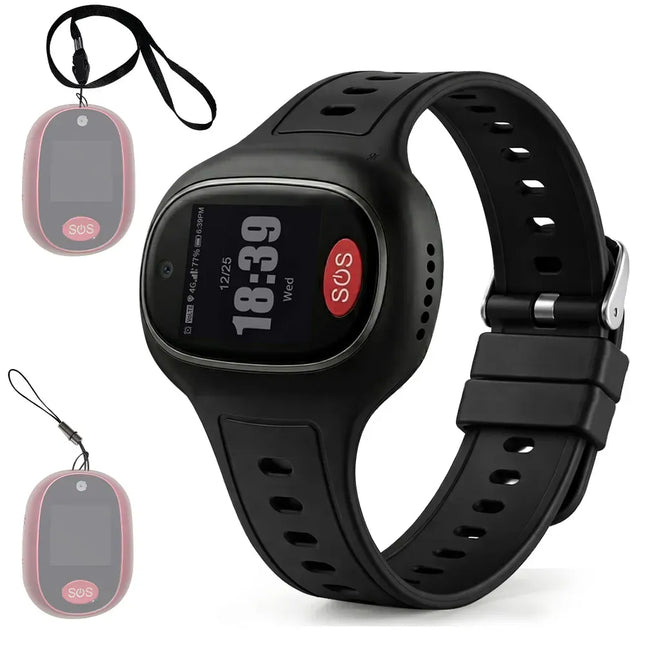 EQUIPMED Fall Detection Alarm Watch/Pendant with GPS and SOS Emergency Button, for Seniors, Location Tracking, 2-Way Calling, iPhone and Android Compatible