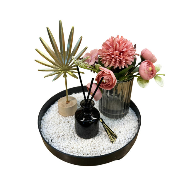 Bloom Flower Tray & Fragrance Diffuser Set - White