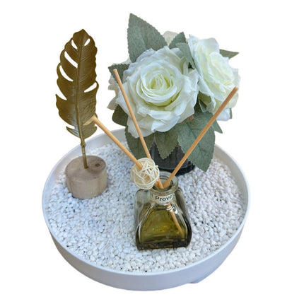 Bloom Flower Tray & Fragrance Diffuser Set - Black
