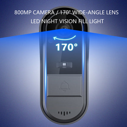 Smart Wireless Video Doorbell with 4.3" Screen HD 8MP Camera Night VisionTwo-Way Audio IP65