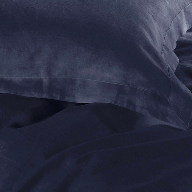 1000TC Tailored Queen Size Quilt/Duvet Cover Set - Midnight Blue