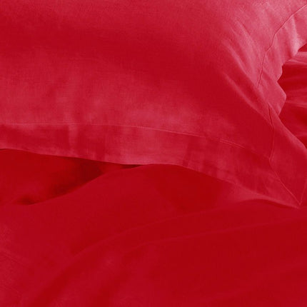 1000TC Tailored Queen Size Red Duvet Quilt Cover Set