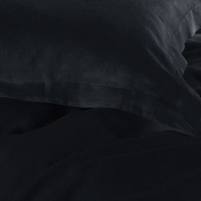1000TC Tailored Queen Size Black Duvet Quilt Cover Set