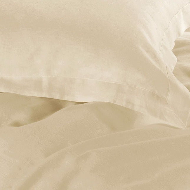 1000TC Tailored Queen Size Yellow Cream Duvet Quilt Cover Set