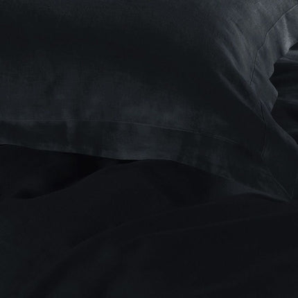 1000TC Tailored Single Size Black Duvet Quilt Cover Set