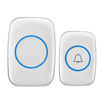 Wireless Doorbell Kit Home Call Button Remote Control White Waterproof Chime - White