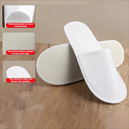 20 Pairs Disposable Hotel Slippers Star Design Homestay Towel Thickened NonSlip