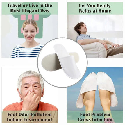 20 Pairs Disposable Hotel Slippers Star Design Homestay Towel Thickened NonSlip