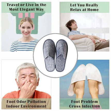20 Pairs Disposable Portable Slippers Comfortable Anti-Slip Hotel Travel Backup