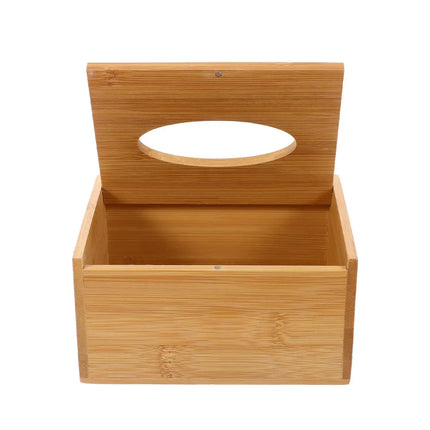 Bamboo Tissue Box Wooden Cover Dispenser Holder Storage Case for Home and Office
