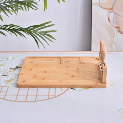 Bamboo Chopping Board Cheese Board Set with Knife Kitchen Charcuterie Serving