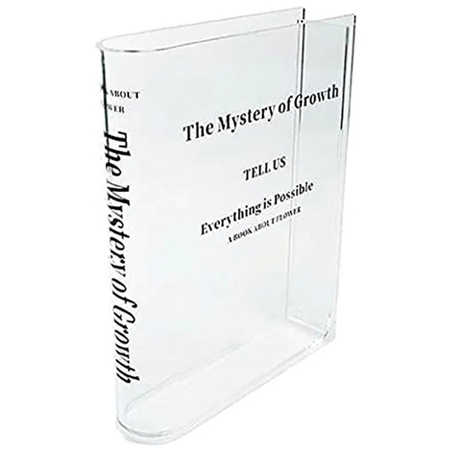 Transparent Book Vase Flower Holder Acrylic Decorative Table Display Stand