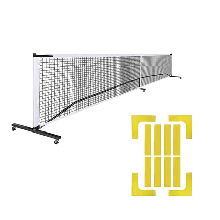 Portable 6.7m Pickleball Net Set – Heavy Duty Metal Frame with Wheels