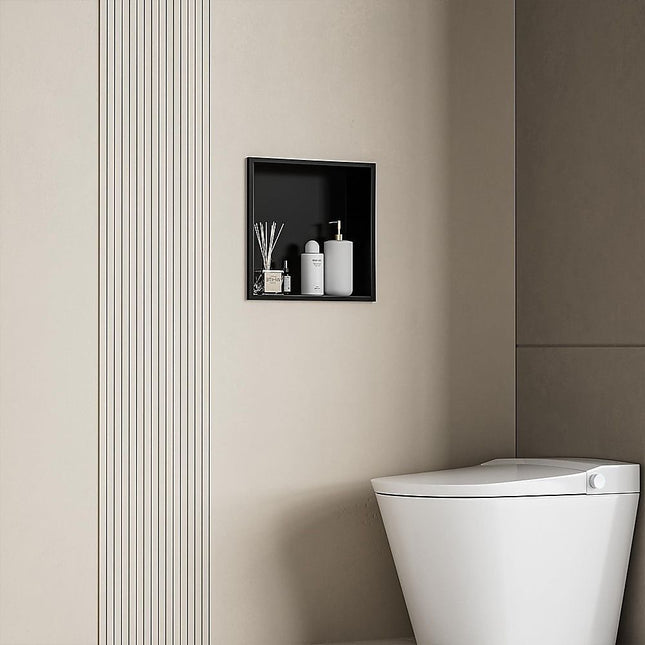 Stainless Steel Shower Niche 32x32cm Double Shelf Insert Wall Recessed