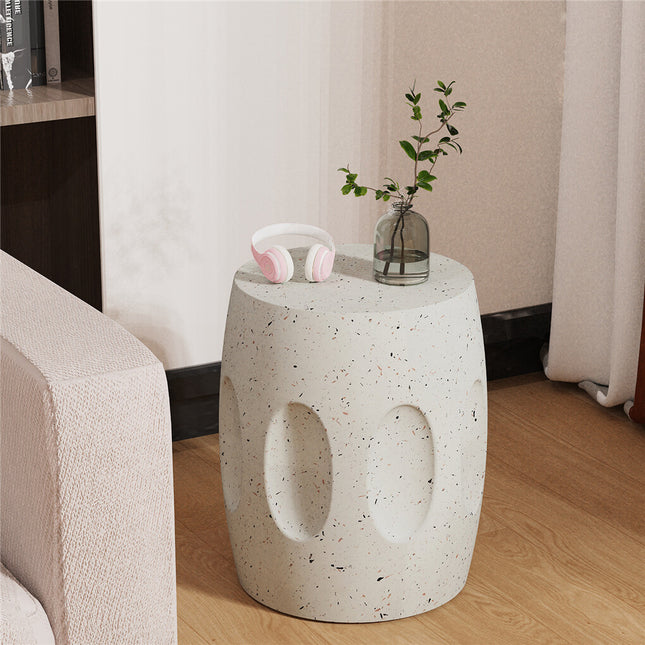 Heavy Duty Concrete Side Table Modern Decorative Garden Stool Patio End Table