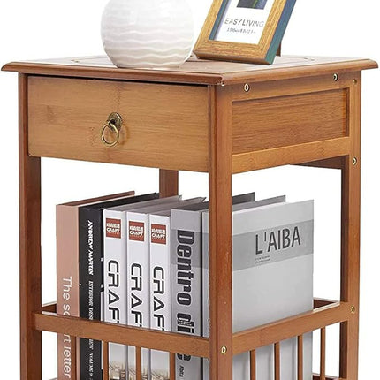 Classic Bedside Table Drawer Side Table Living Room Coffee Tea End Table