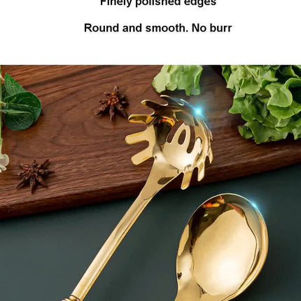 Dark Green Gold Stainless Steel Kitchen Utensil Set - 7-Piece Golden Cooking Tools with Stand