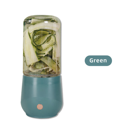 Green Compact Portable Blender - USB Rechargeable Mini Juicer Cup with 4 Blades