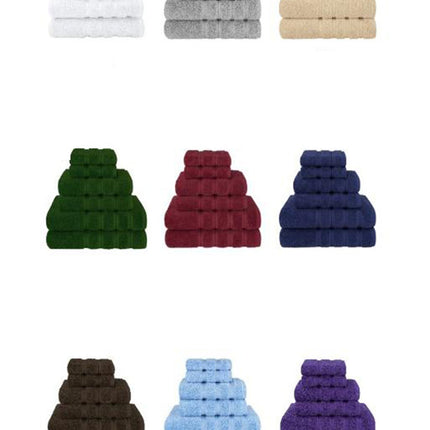 Coffee Luxury 6-Piece Combed Cotton Towel Bale Set - Ultra Soft & Absorbent Bath, Hand, Face Towels