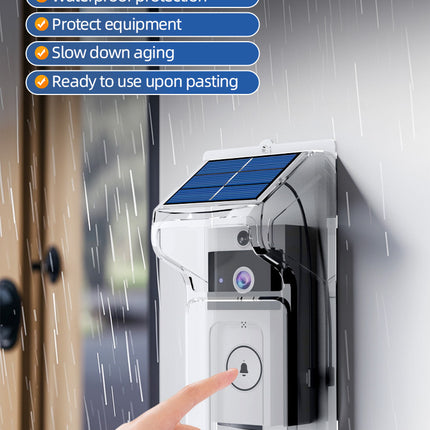 Transparent Rain Cover + Doorbell Combination HD Wireless Video Doorbell with Long-Lasting Battery