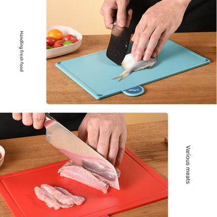 Coloerful 4-Piece Colour-Coded Index Cutting Board Set with Storage Stand - Food-Safe PP, Non-Slip, Easy Clean Kitchen Chopping Boards