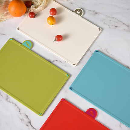 Coloerful 4-Piece Colour-Coded Index Cutting Board Set with Storage Stand - Food-Safe PP, Non-Slip, Easy Clean Kitchen Chopping Boards