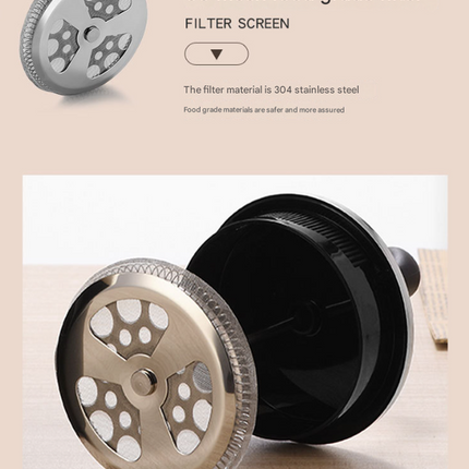 Black Classic 1000ml French Press Coffee & Tea Maker - Heat Resistant Borosilicate Glass, Stainless Steel Filter