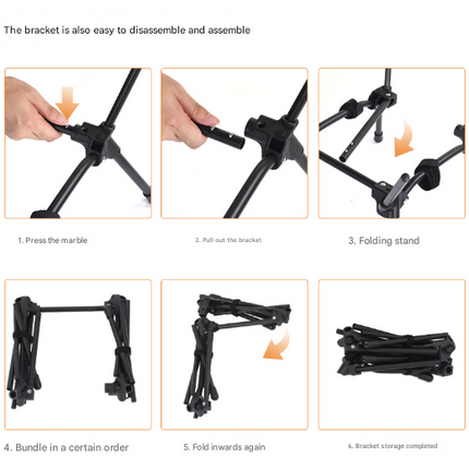 Khaki Lightweight Portable Camping Chair - Adjustable Height Folding Moon Chair with Breathable Mesh & Carry Bag for Outdoor, Beach, Fishing