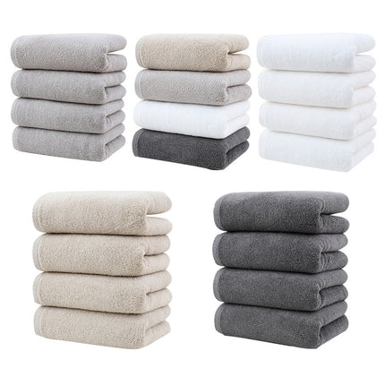 Color Mixing Plush Cotton Hand Towel Set (4-Pack) - Ultra Soft, Absorbent & Quick-Drying Face Towels for Bathroom