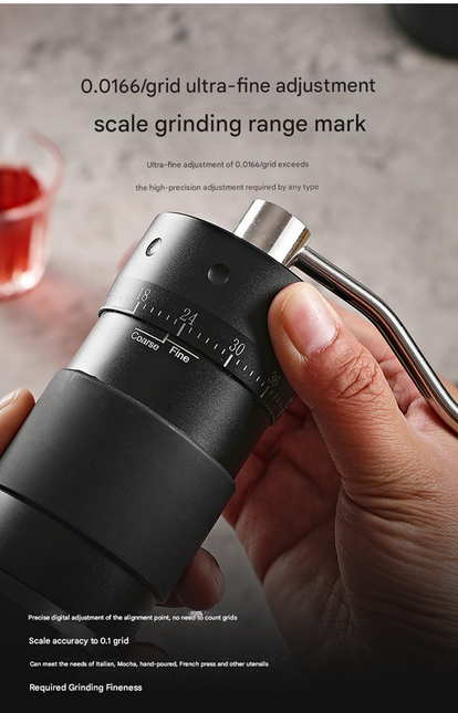 Grey Premium 7-Star Manual Coffee Grinder - Portable Bean MilÔºàR60proÔºâ