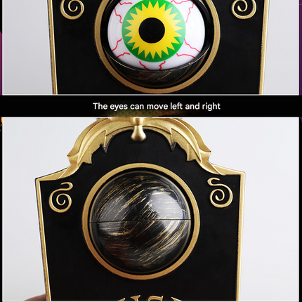 2-Piece Black Halloween Animated Eyeball Doorbell - Spooky Light-Up Prop with Scary Sounds for Party & Door Decoration