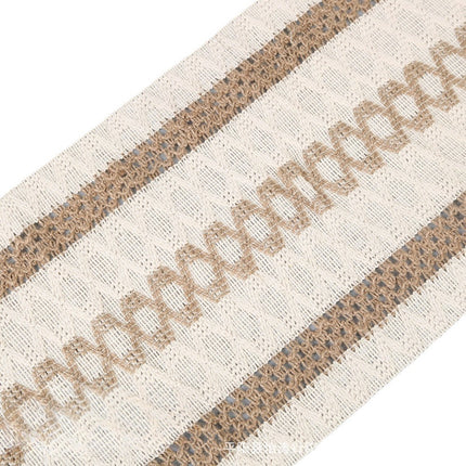 2-PCS Double bars Bohemian Woven Table Runner with Tassels - Rustic Farmhouse Decor for Dining & Coffee Tables