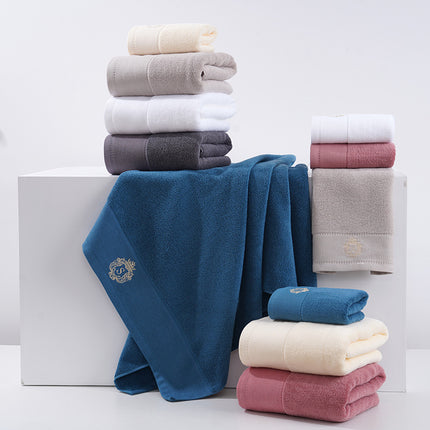 Premium Absorbent Cotton Towel Set - Soft Bath & Hand Towels with Double-Sided Plush(yellow)