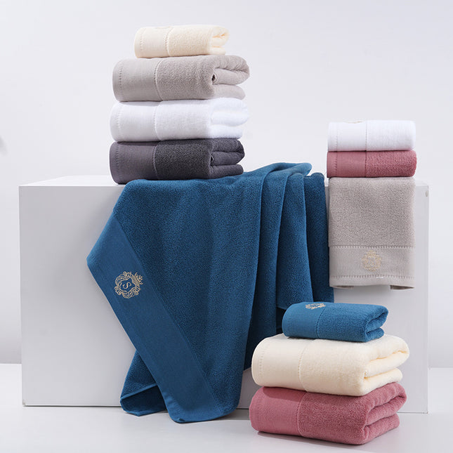 Premium Absorbent Cotton Towel Set - Soft Bath & Hand Towels with Double-Sided Plush(purple)