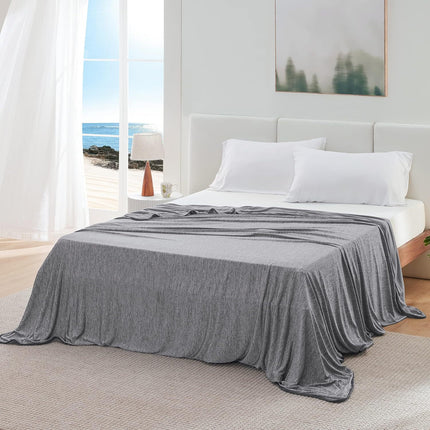 Dark Grey Queen Size 200x150CM Cooling Blanket for Hot Sleepers - Lightweight Breathable All-Season Throw, Hand / Machine Washable