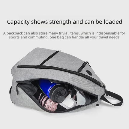 Beige Pickleball Multi-Sport Backpack – Oxford Fabric, Dual-Carry, Smart-Organized