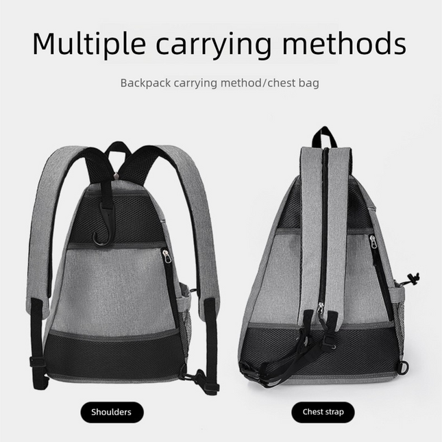Beige Pickleball Multi-Sport Backpack – Oxford Fabric, Dual-Carry, Smart-Organized