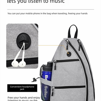 Blue Pickleball Multi-Sport Backpack – Oxford Fabric, Dual-Carry, Smart-Organized