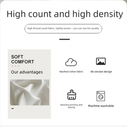 Matcha khaki Washed Cotton Bedding Set - Solid Color Fitted Sheet Style, 4-Piece Set for 1.5m Bed, Includes 10 Random Color Quilt Fasteners(1.5m)