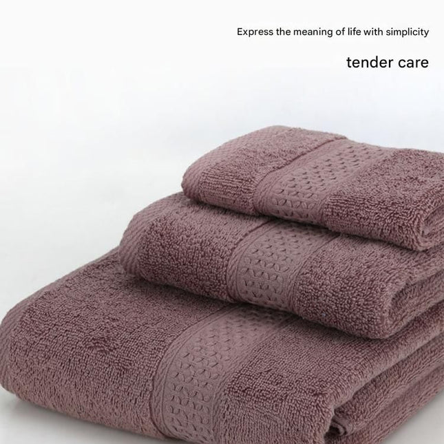 3-Piece Brown Towel Set - Soft Absorbent Bath, Hand & Face Towels with Jacquard Weave, Gift Set for Home, Hotel, or Gifting - Durable, Low-Lint, Machine Washable