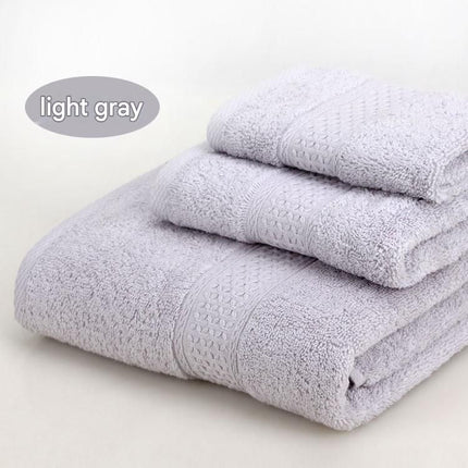3-Piece Light gray Towel Set - Soft Absorbent Bath, Hand & Face Towels with Jacquard Weave, Gift Set for Home, Hotel, or Gifting - Durable, Low-Lint, Machine Washable
