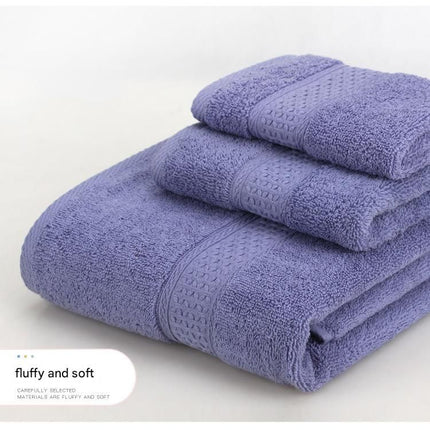 3-Piece Blue-gray Towel Set - Soft Absorbent Bath, Hand & Face Towels with Jacquard Weave, Gift Set for Home, Hotel, or Gifting - Durable, Low-Lint, Machine Washable