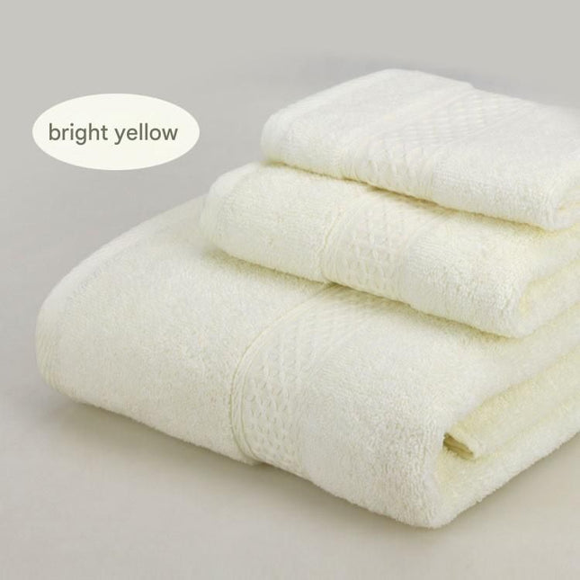 3-Piece Bright yellow Towel Set - Soft Absorbent Bath, Hand & Face Towels with Jacquard Weave, Gift Set for Home, Hotel, or Gifting - Durable, Low-Lint, Machine Washable