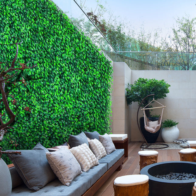 Artificial Boxwood Panels, 12 PCS 20"x20" Boxwood Hedge Wall Panels, PE Artificial Grass Backdrop Wall 1.6\", Privacy Hedge Screen for Decoration of Outdoor, Indoor, Garden, Fence, and Backyar