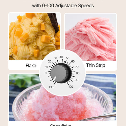 Snowflake Ice Machine, 60KG/24H Snowflake Ice Maker, Ice-Shaver Machine with Stainless Steel Blade, Electric Snow Cone Maker with 1.8L Tank, 90S Fast Pre-Cooling, for Home & Small Gatherings