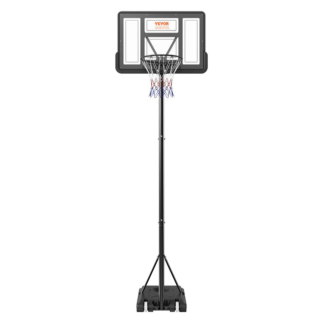 VEVOR Basketball Hoop, 4-10 ft Adjustable Height Portable Backboard System, 44 inch Basketball Hoop & Goal, Kids & Adults Basketball Set with Wheels, Stand, and Fillable Base, for Outdoor/Indoor