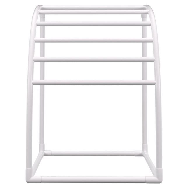 VEVOR Outdoor Towel Rack Pool Towel Rack 7 Bar Curved White Freestanding Patio