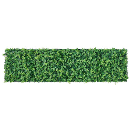 Artificial Plant Wall, 4 PCS 61 x 243.8 cm Artificial Boxwood Panels, Sun Protection Greenery Backdrop Privacy Hedge Fence, Fake Grass Screen for Wedding, Indoor, Outdoor Garden, Backyard