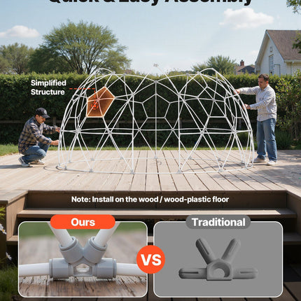 Garden Dome Tent, 3.6 x 2.2 m Outdoor Clear Bubble Tent for 4-7 Person, Weatherproof Geodesic Dome Greenhouse with Window, PVC Igloo Tents for Backyard Patios Camping Party Wedding